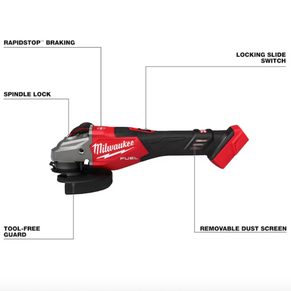 Milwaukee 3671-20 Our M18 FUEL™ 4-1/2" / 6" Braking Grinder Slide Switch (Tool Only)