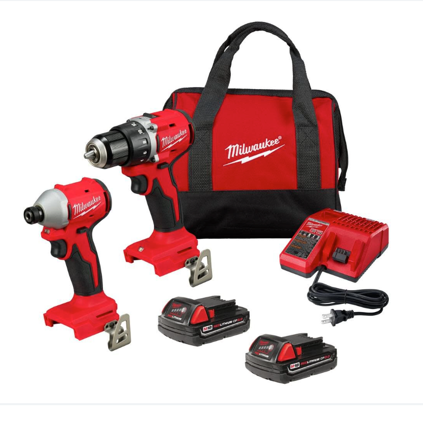 Milwaukee 3692-22CT M18™ Compact Brushless 2-Tool Combo Kit - 1/2" Drill Driver, 14" Hex Impact Driver