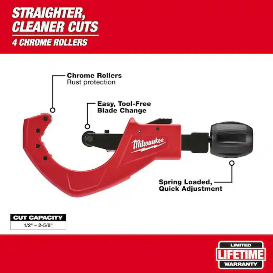 Milwaukee 48-22-4253 Constant Swing Copper Tubing Cutter - 2-1/2"