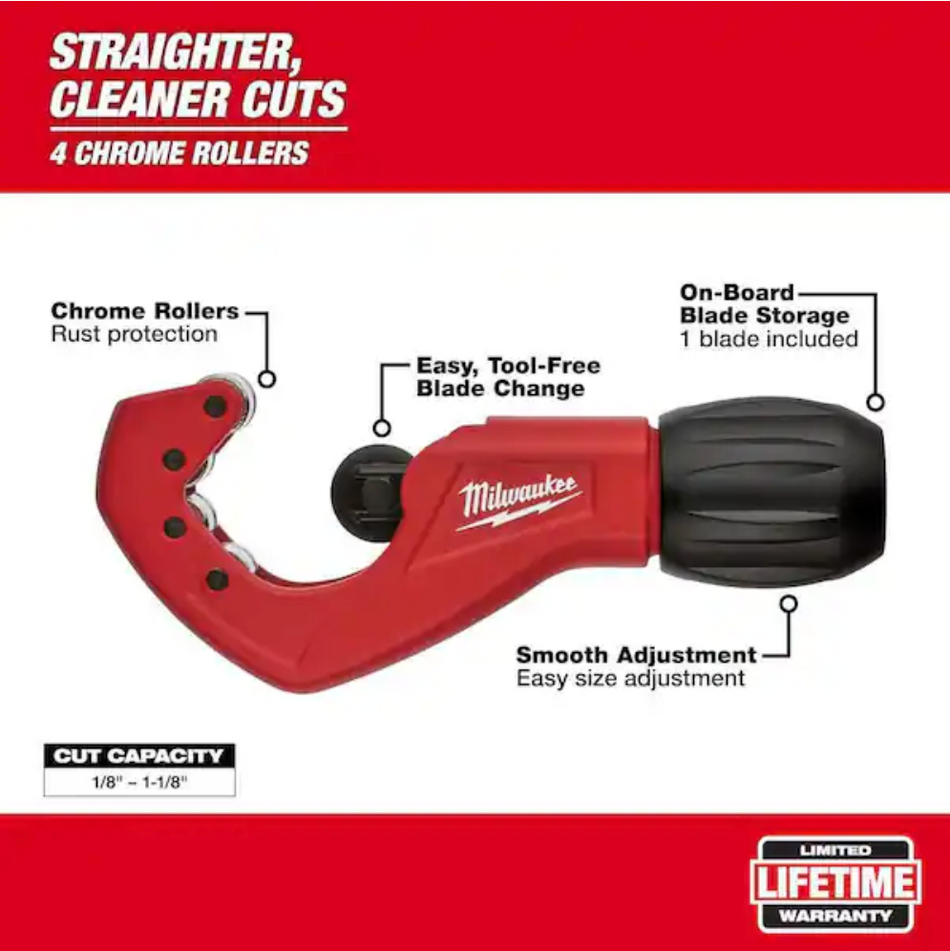 Milwaukee 48-22-4259 Constant Swing Copper Tubing Cutter - 1"