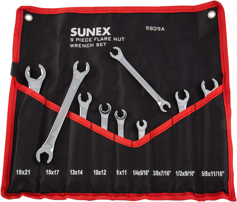 Sunex 9809A - Flare Nut Wrench Set - 9pc