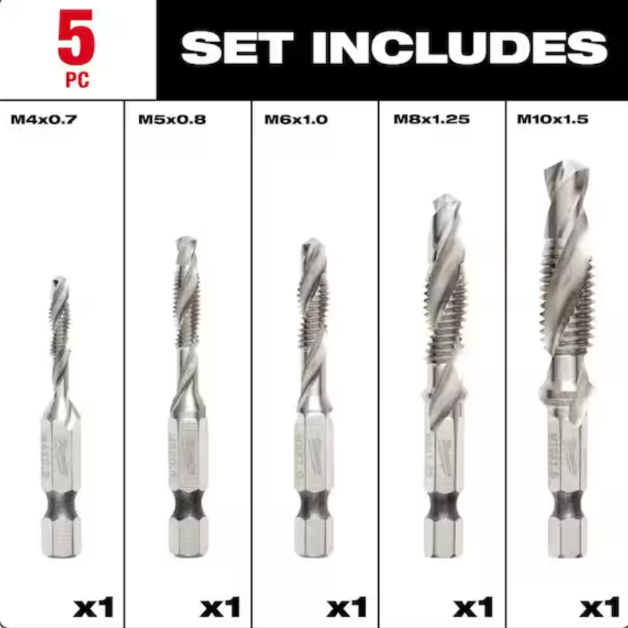 Milwaukee 48-89-4875 Shockwave™ 5PC Metric Impact Drill Tap Set