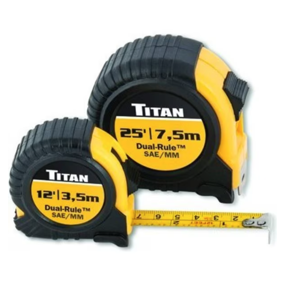 Titan Tools® 10903 - Dual-Rule™ 12' (3.5m) /25' (7.5m) SAE/Metric Measuring Tape Set