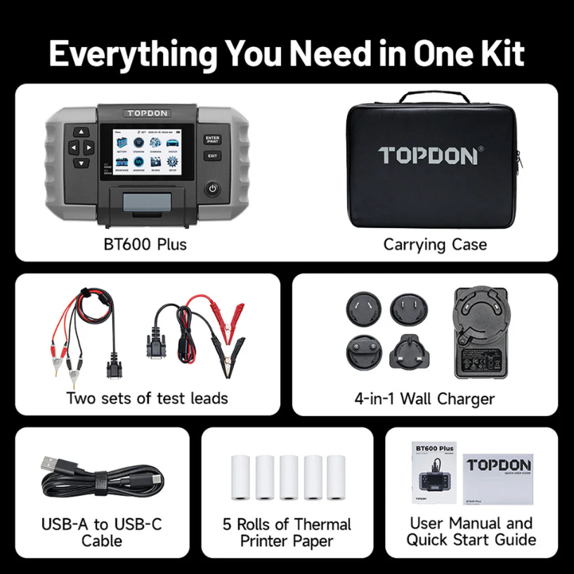 TOPDON BT600 Plus 2-in-1 Battery & Resistance Tester