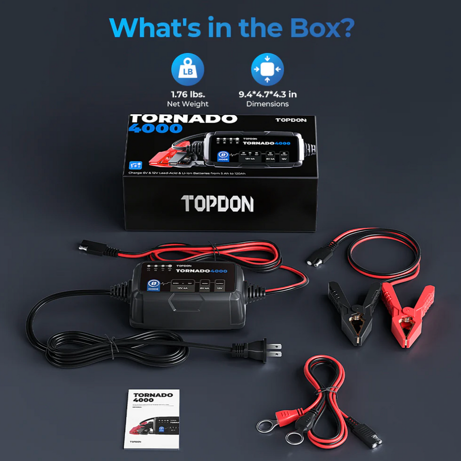 TOPDON Tornado4000-4A Smart Battery Charger