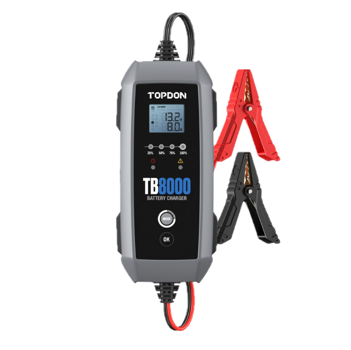 TOPDON TB8000 8A Smart Battery Charger for Multiple Battery Types