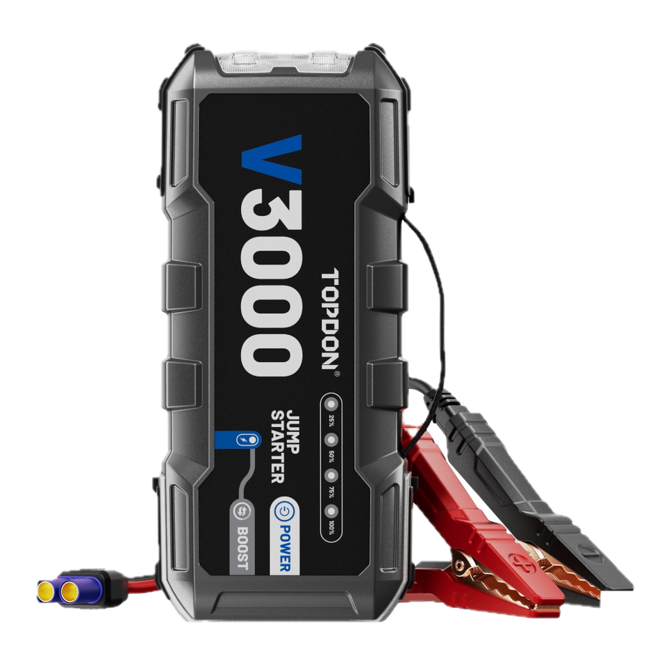TOPDON V3000 - 3000 Peak Amp Battery Jump Starter, Power Bank, & Flashlight