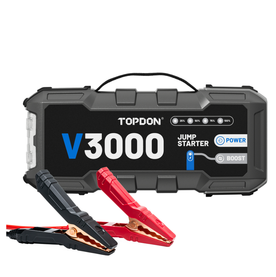 TOPDON V3000 - 3000 Peak Amp Battery Jump Starter, Power Bank, & Flashlight