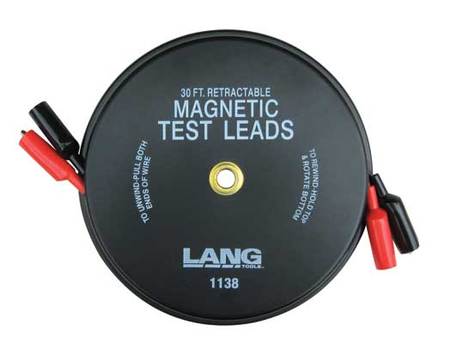 Lang 1138 Magnetic Retractable Test Lead - 2 Leads x 30ft