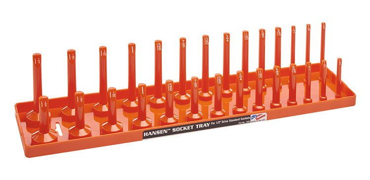 Hansen Global 1205 1/2″ Drive Standard Regular & Deep Socket Holder – Orange