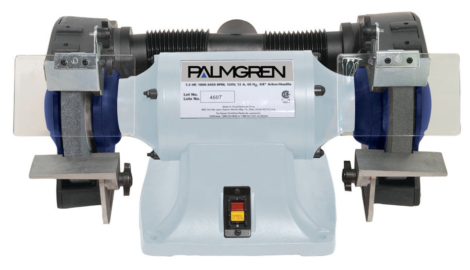 Palmgren 9682081 - 8" 3/4 HP Bench Grinder with Dust Collection