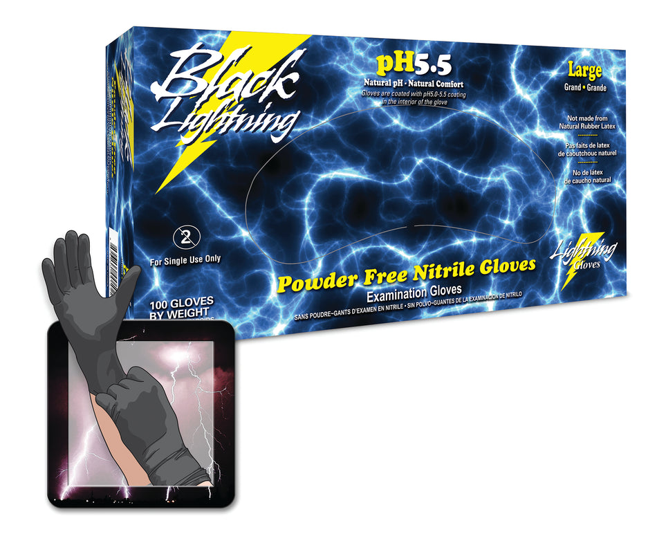 *PROMO* Atlantic Safety Products Black Lightning Black Nitrile Gloves - 6 mil thickness