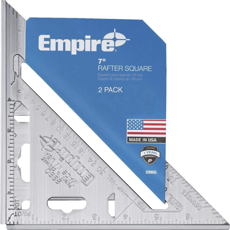 Empire 2990G - 7" Magnum Aluminum Rafter Square 2-Pack Set