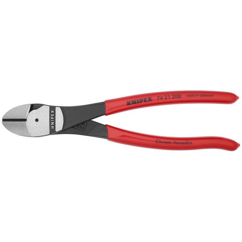 Knipex 7421200SBA High Leverage 12-Degree Angled Diagonal Cutter: 8"