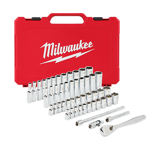 Milwaukee 48-22-9004 - 1/4" Drive 50pc Ratchet & Socket Set - SAE & Metric