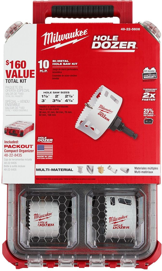 Milwaukee 49 22 5606 Milwaukee Hole Dozer Hole Saw Kit w PACKOUT Co Clark s Tool Equipment