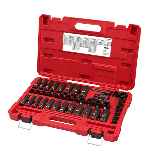 Milwaukee 49-66-7009 SHOCKWAVE Impact Duty™ 3/8" Drive SAE & Metric Deep 6 Point Socket Set, 43pc