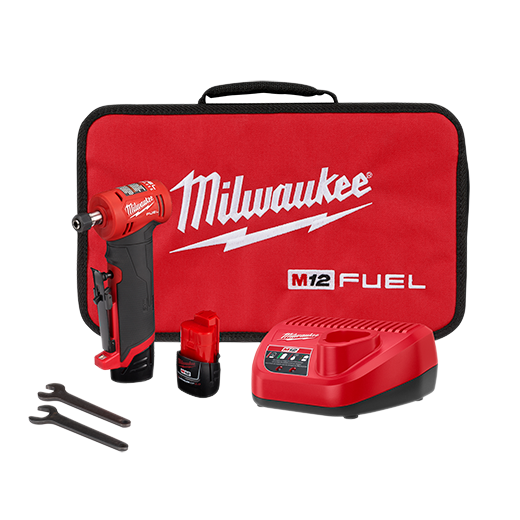 Milwaukee 2485-22 M12 FUEL™ 1/4" Right Angle Die Grinder 2 Battery Kit