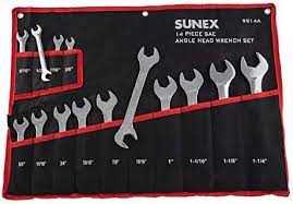 Sunex 9914A SAE Angle Head Wrench Set - 14pc
