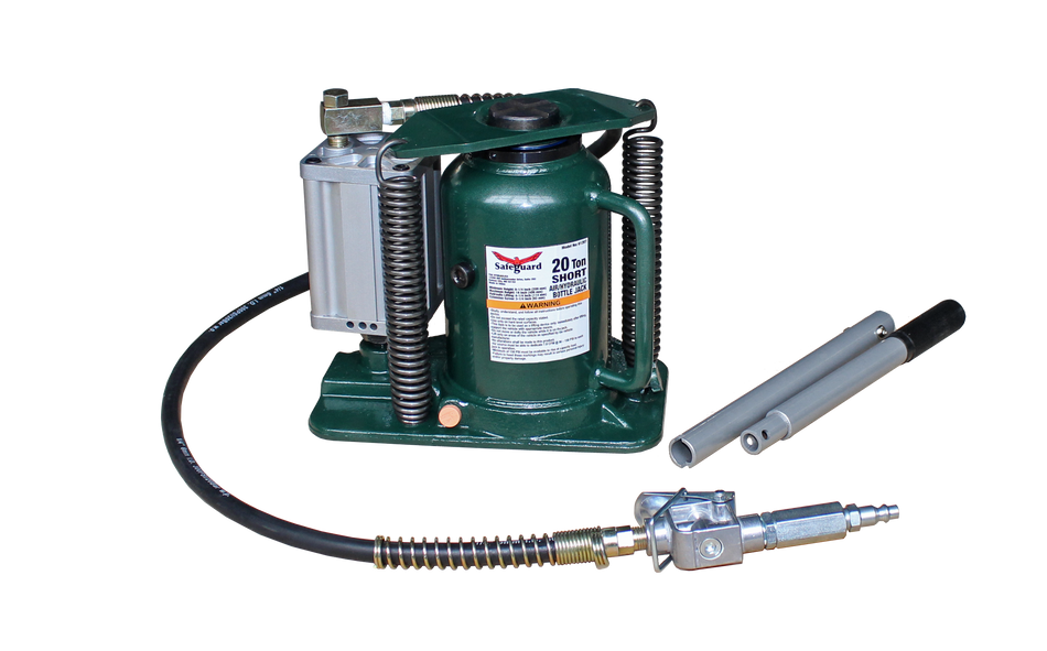 Safeguard 61207 20-Ton, Shorty Air/Hydraulic Bottle Jack, Welded Base,