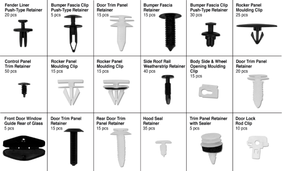 Shyfrult 100-Piece Retainer Clips & Bumper Rivet Assortment – Push Pin Trim Fasteners For Cars, Trucks, ATVs, SUVs, Boats & More